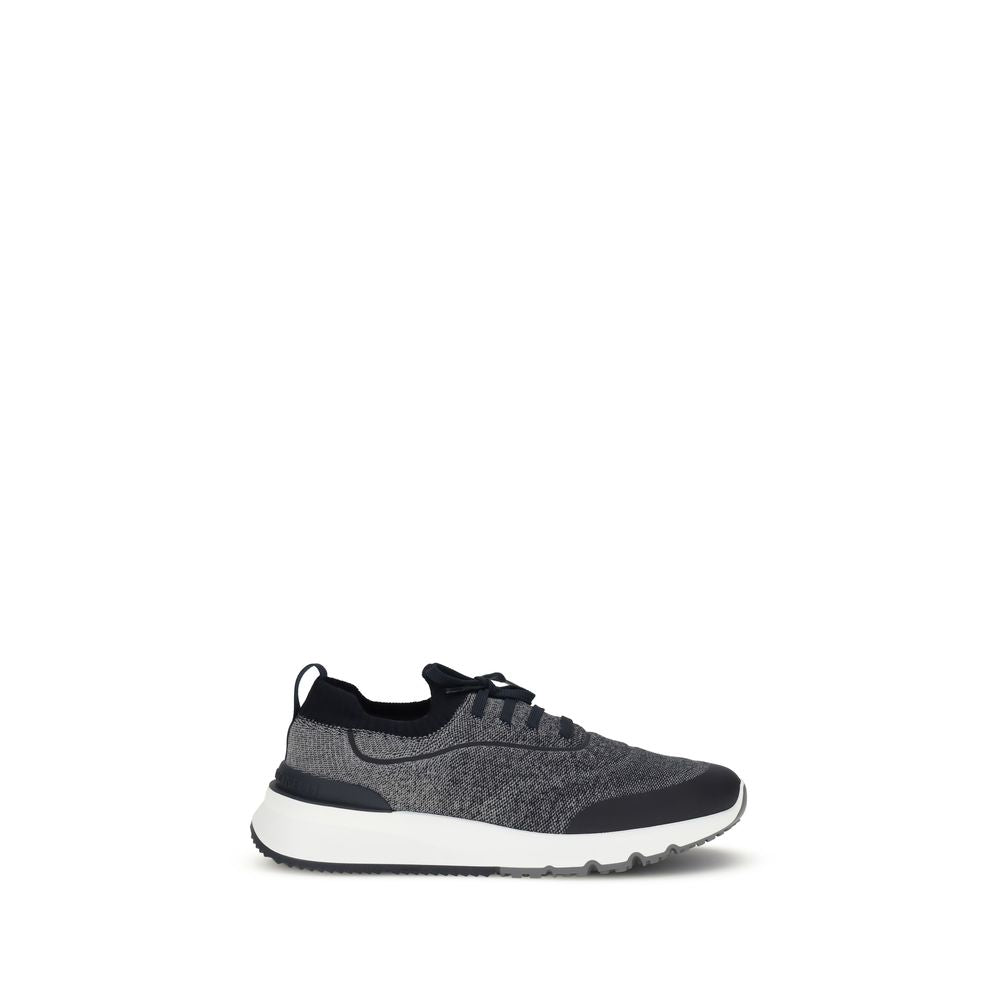Brunello Cucinelli Gray Cotton Athletic Sneakers - Luxury Elegance