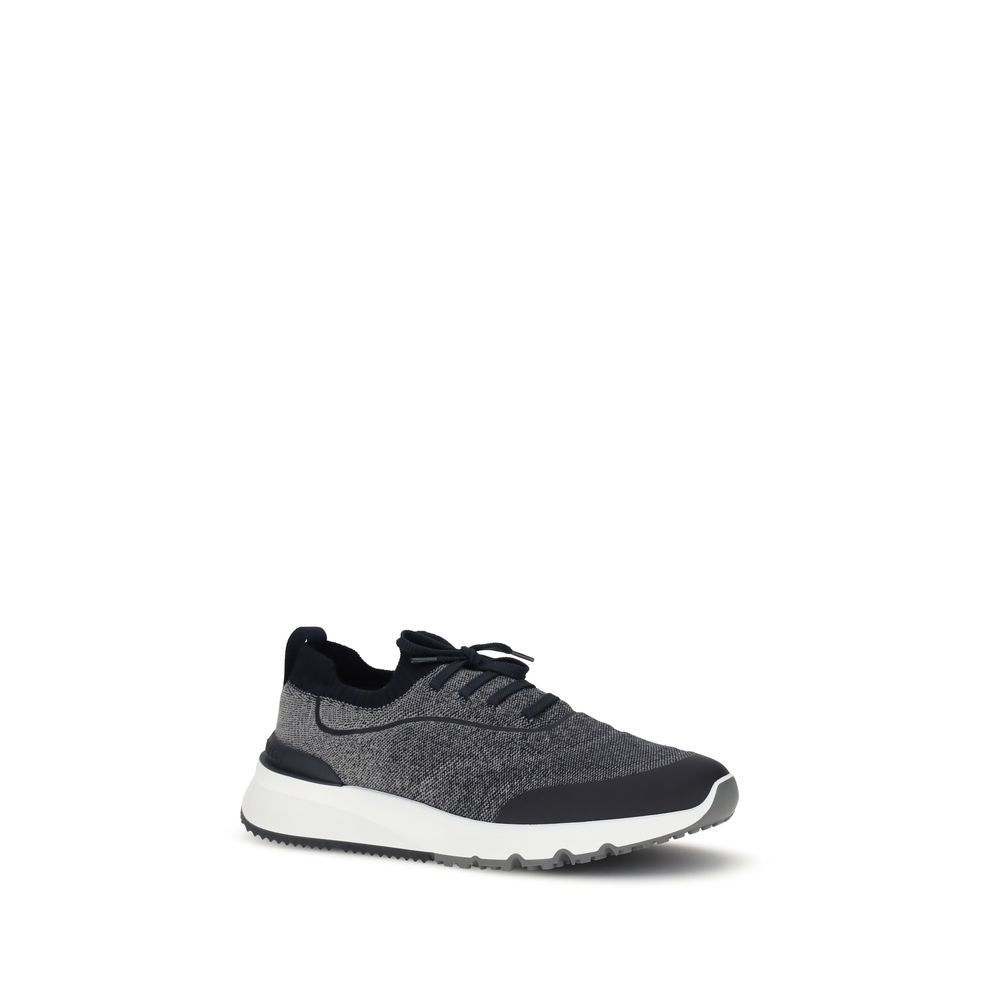 Brunello Cucinelli Gray Cotton Athletic Sneakers - Luxury Elegance