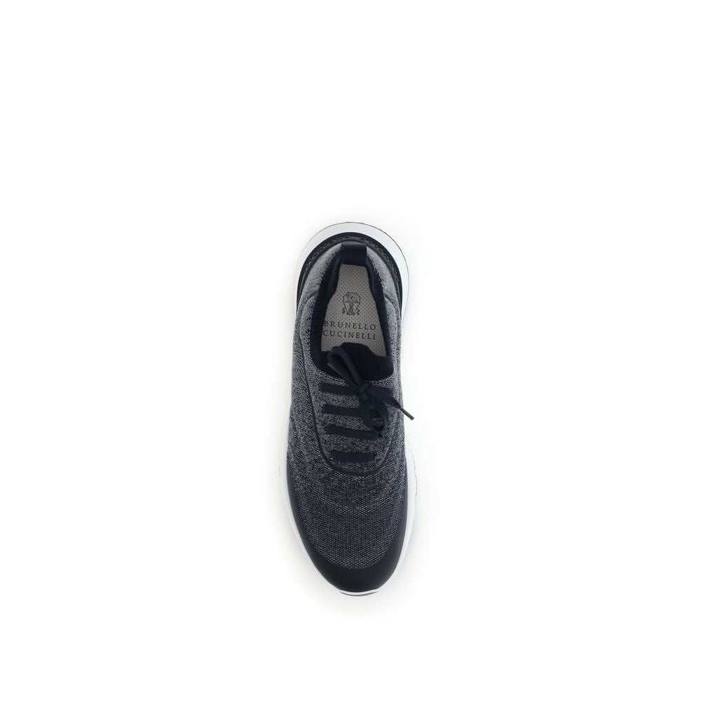 Brunello Cucinelli Gray Cotton Athletic Sneakers - Luxury Elegance