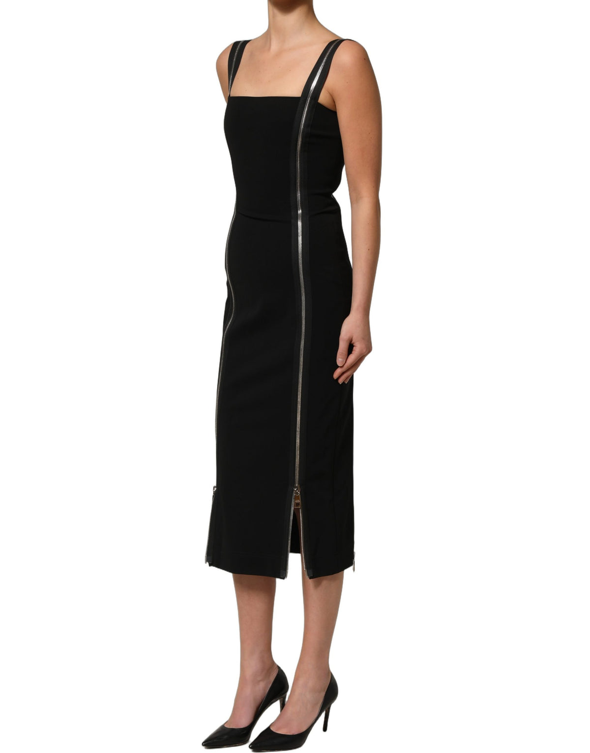 Dolce & Gabbana Black Sleeveless Midi Dress - Exquisite Italian Craftsmanship