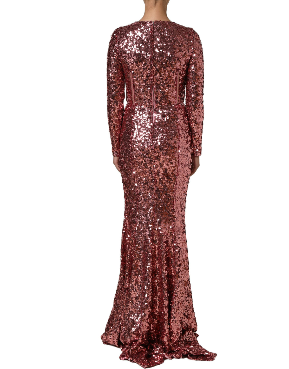 Dolce & Gabbana Pink Sequined Corset Gown - Exquisite Luxury