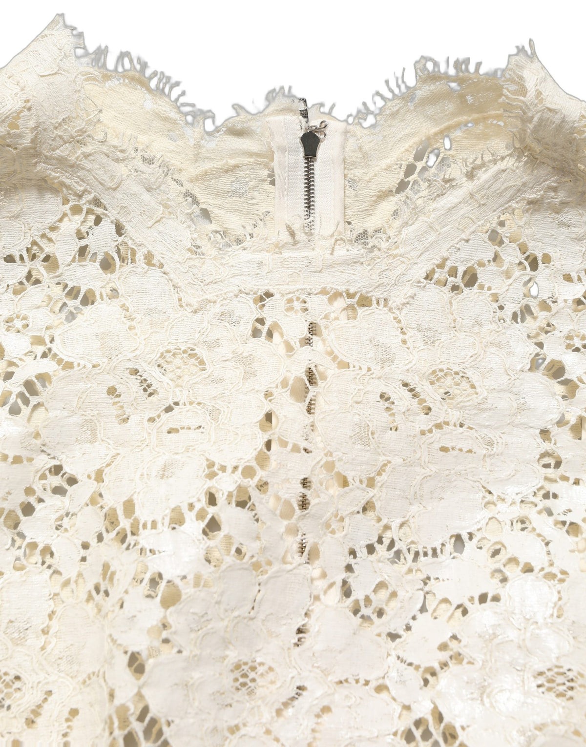 Dolce & Gabbana White Lace Midi Dress - Timeless Elegance