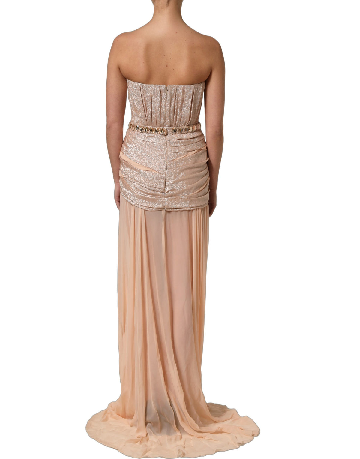 Dolce & Gabbana Nude Embellished Evening Gown - Exquisite Luxury