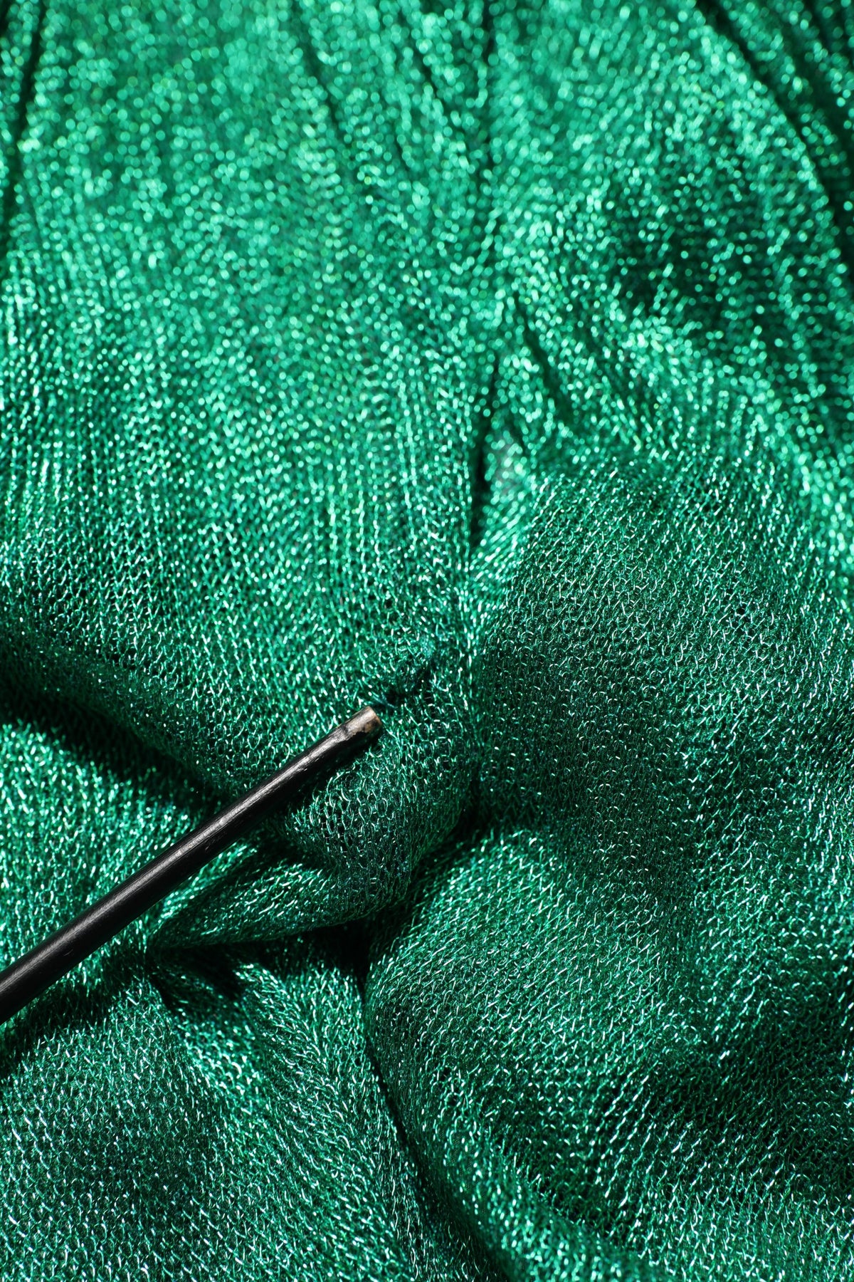 Dolce & Gabbana Metallic Green Sleeveless Plissé Gown - Luxury Elegance