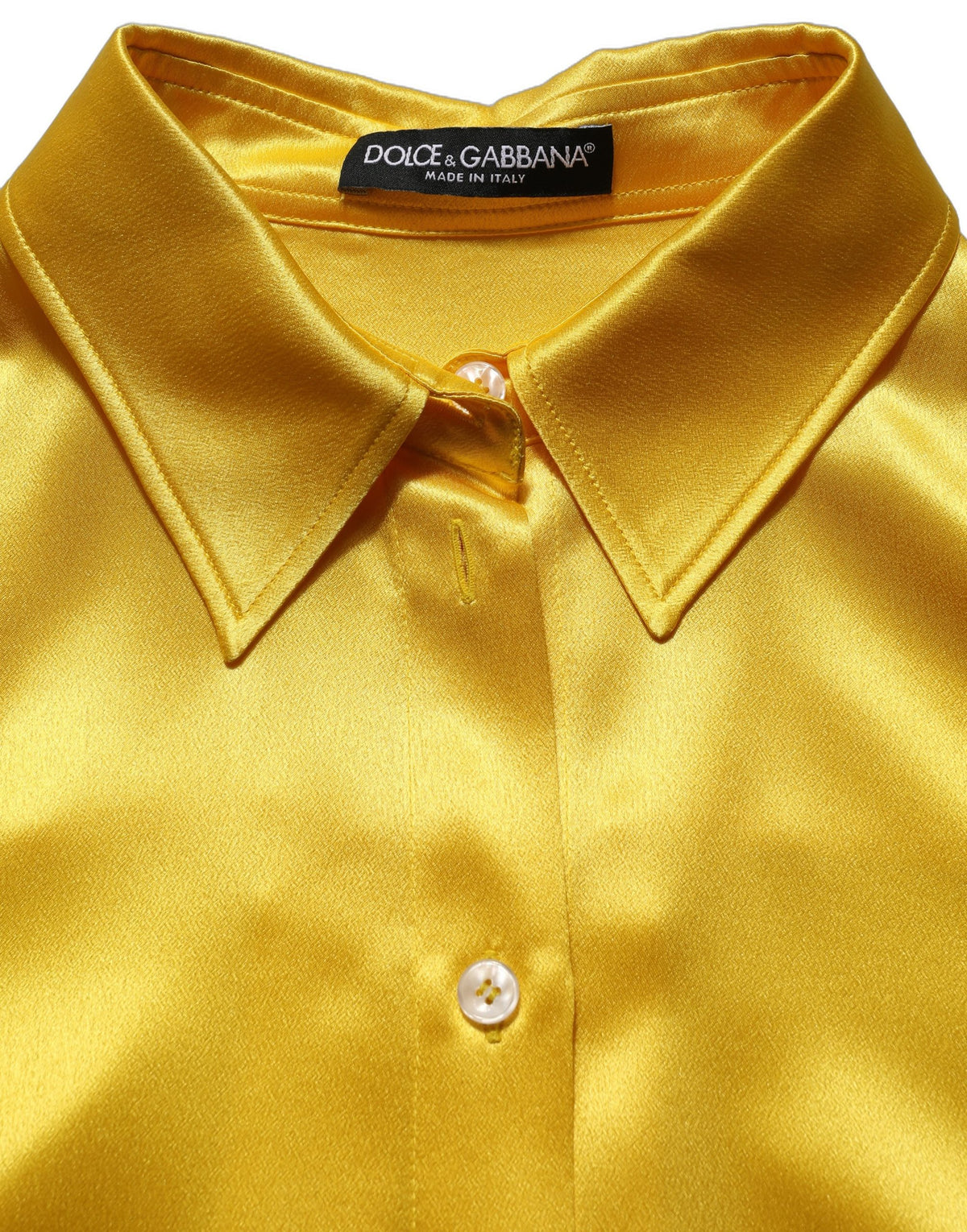 Dolce & Gabbana Yellow Silk Button Down Maxi Dress - Luxury Couture