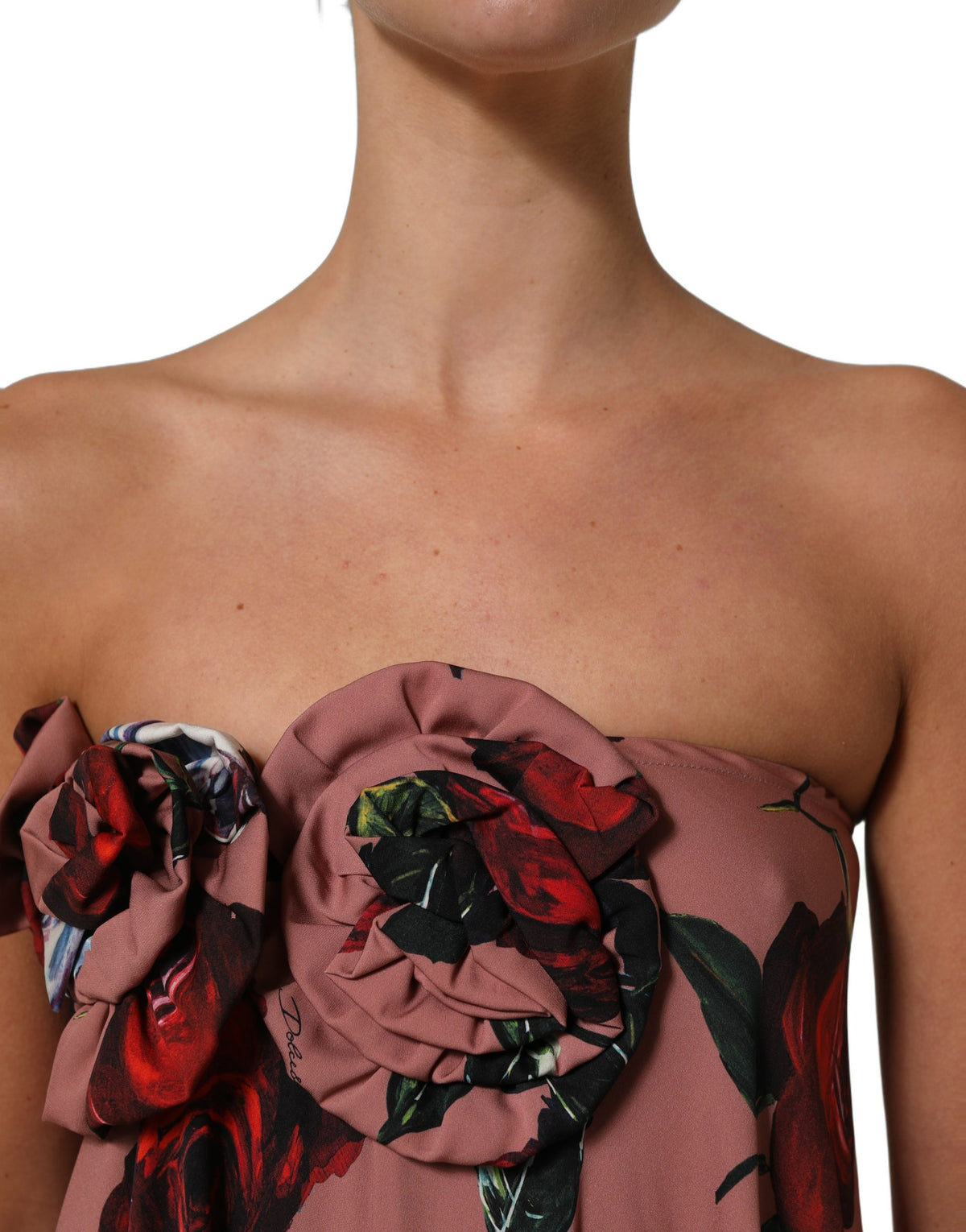 Dolce & Gabbana Dusty Pink Silk Floral Maxi Dress - Haute Couture