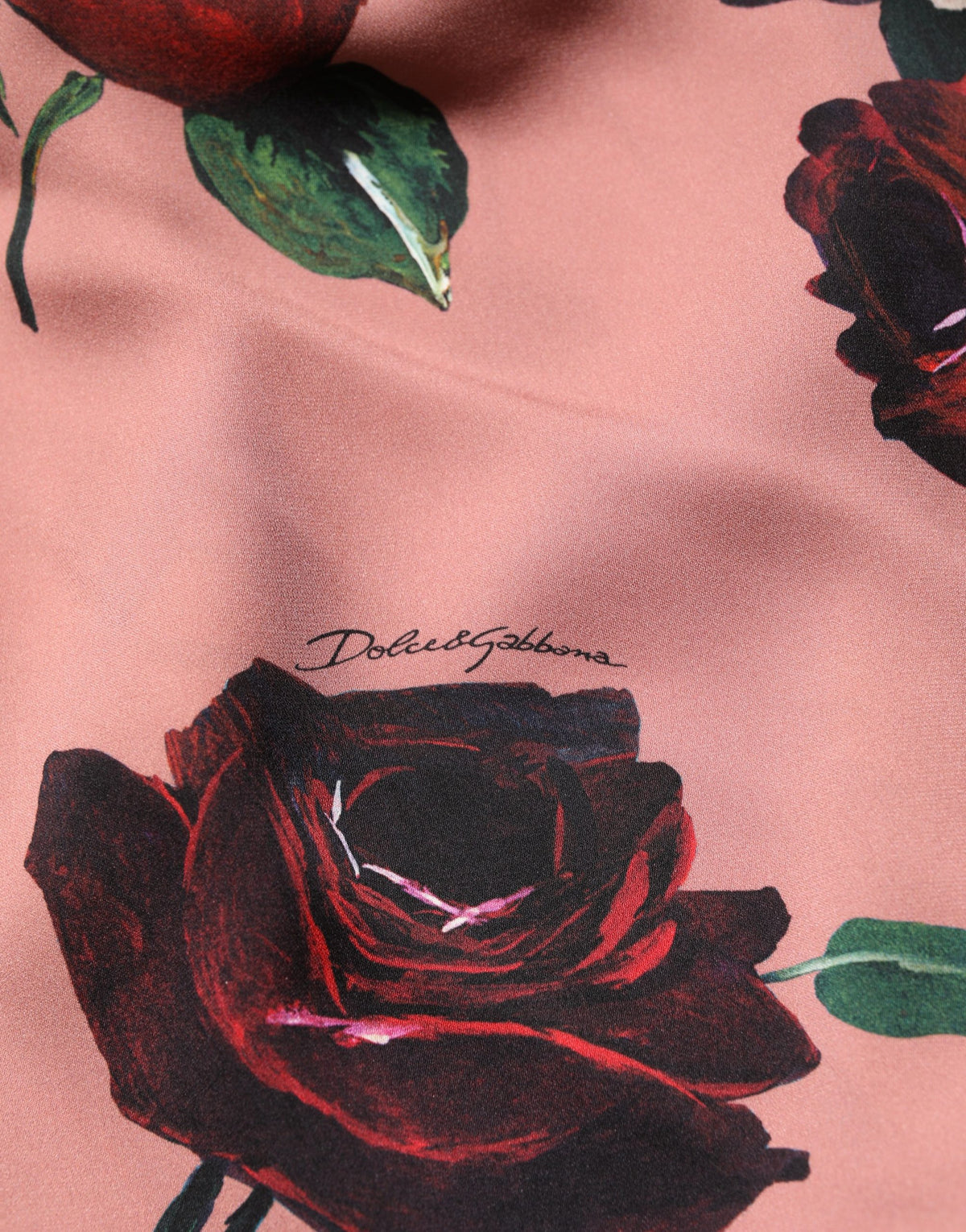 Dolce & Gabbana Dusty Pink Silk Floral Maxi Dress - Timeless Elegance