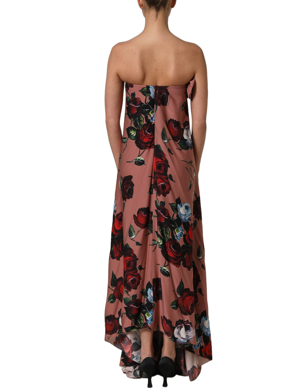 Dolce & Gabbana Dusty Pink Silk Floral Maxi Dress - Timeless Elegance