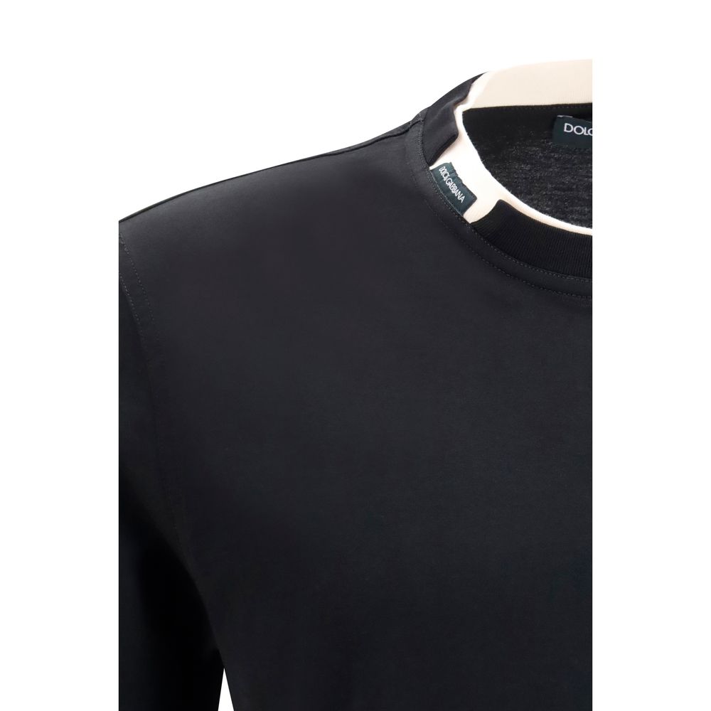 Dolce & Gabbana Black Cotton T-Shirt - Timeless Luxury Elegance