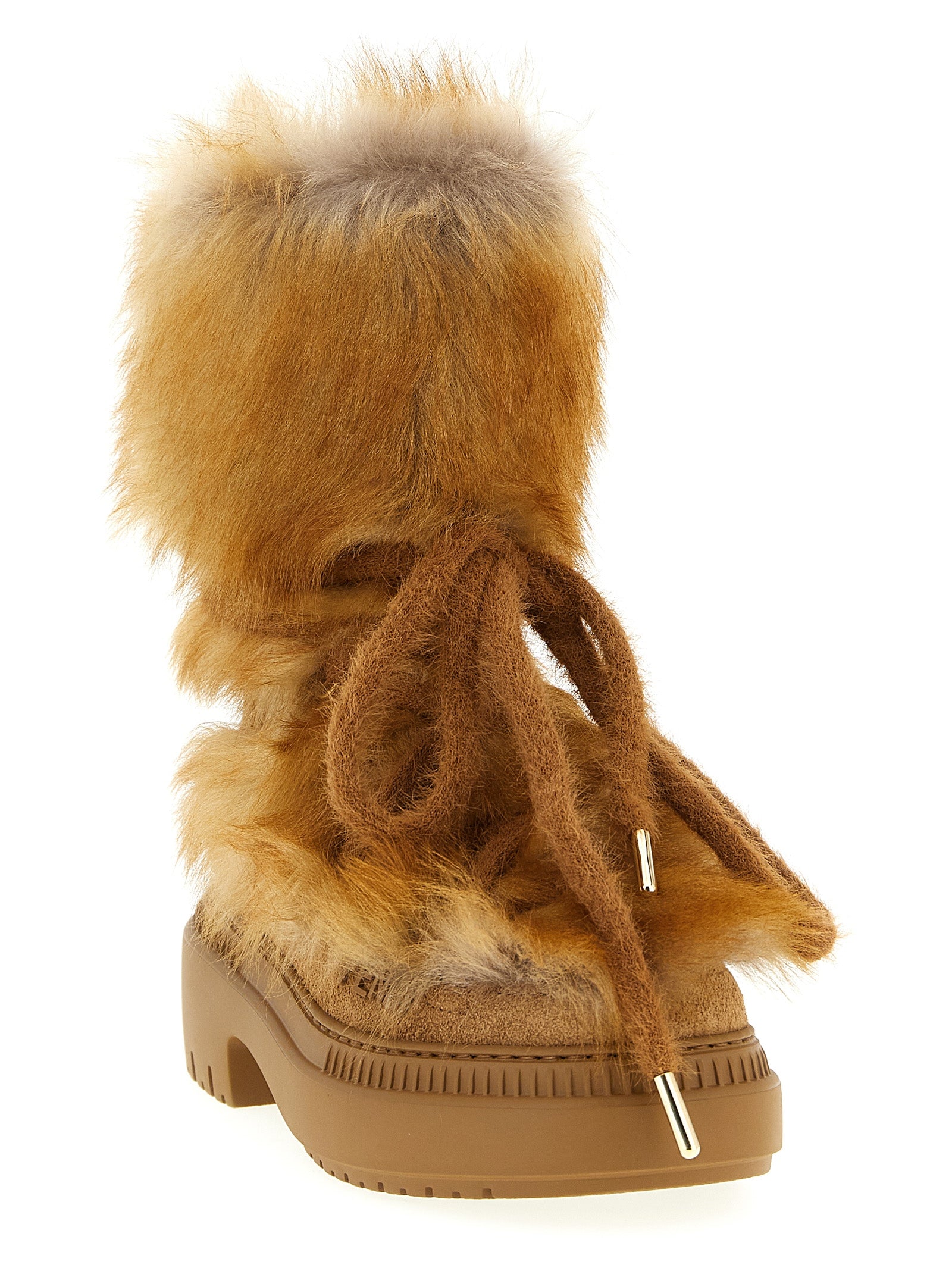 Fendi Multicolor Calfskin Flat Boots