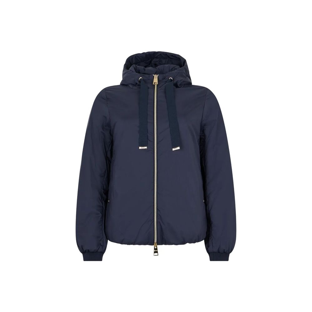 Elevate your style with the Herno Blue Polyamide Full-Length Jacket, a masterpiece of luxurious craftsmanship and modern elegance, perfect for any discerning wardrobe.