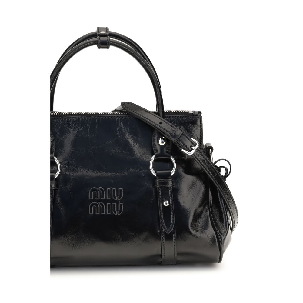 Miu Miu Black Calf Leather Bos Taurus Handbag - Timeless Luxury