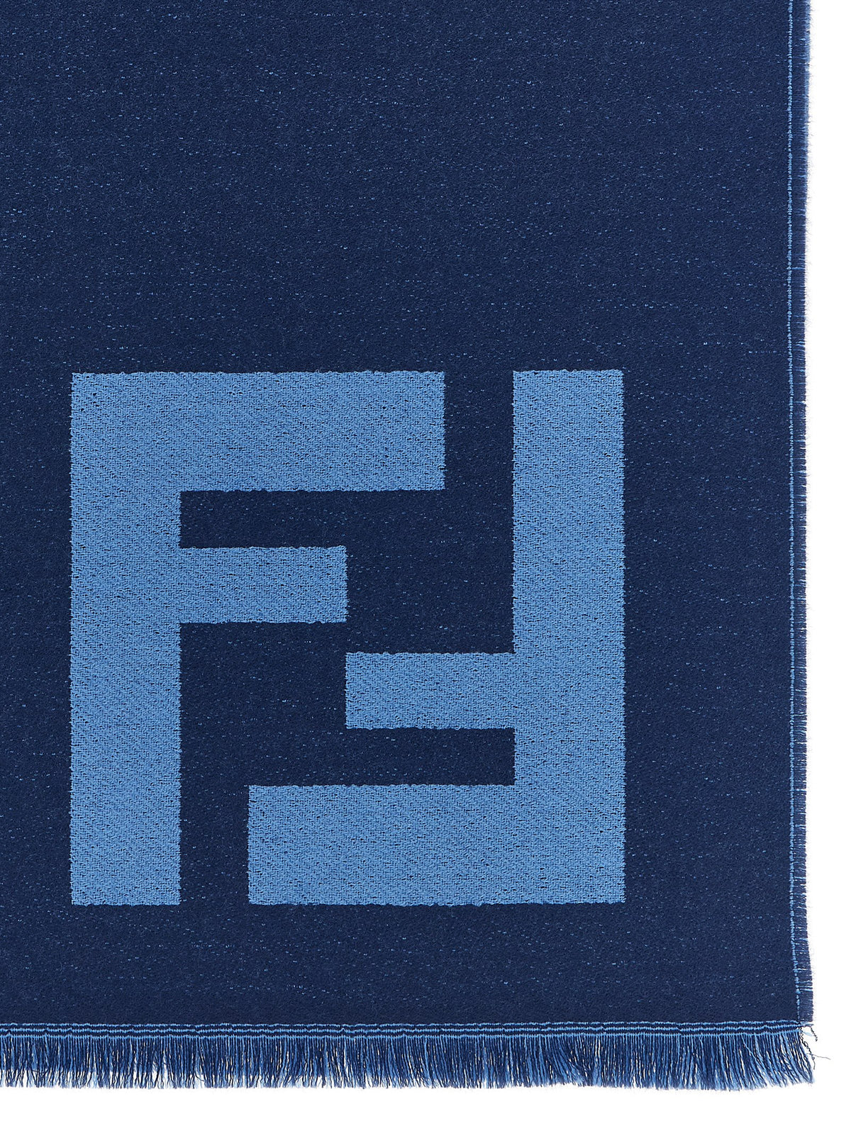 Fendi Blue Virgin Wool Scarf - Timeless Luxury Accessory