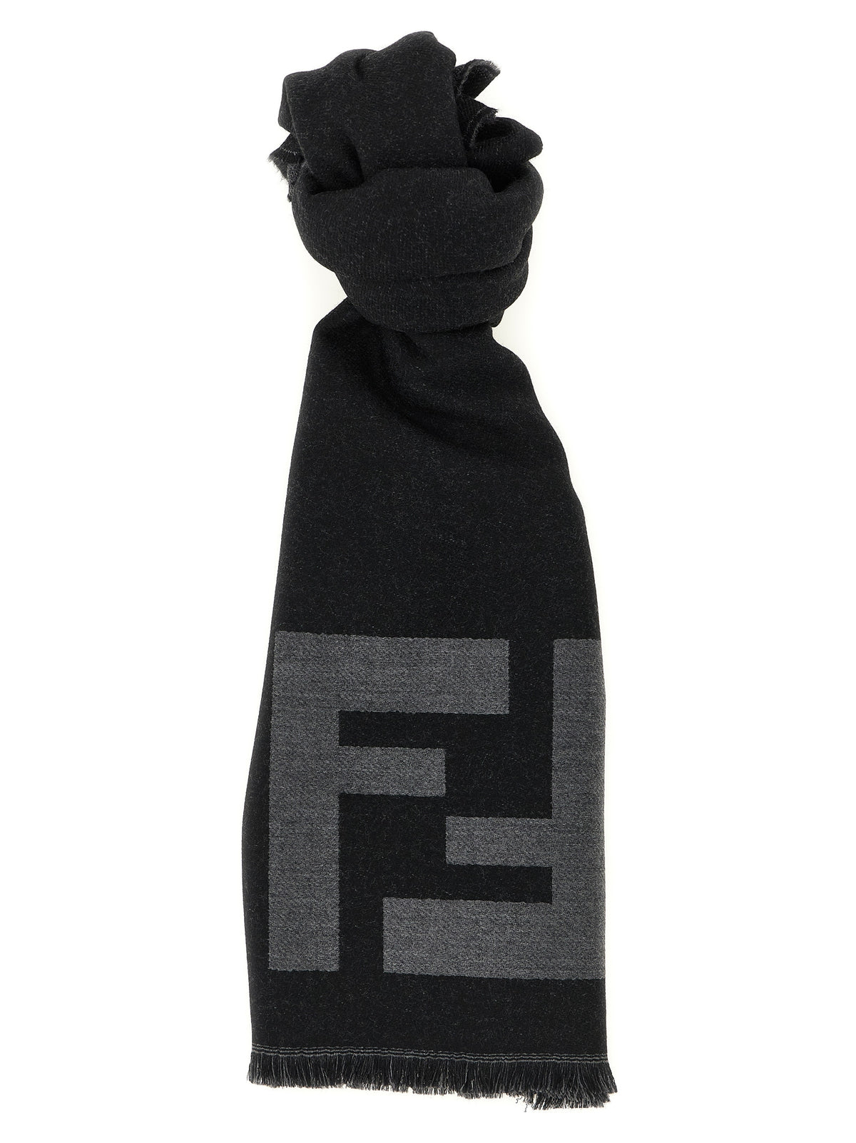 Fendi Black Virgin Wool Scarf - Indulge in Timeless Luxury