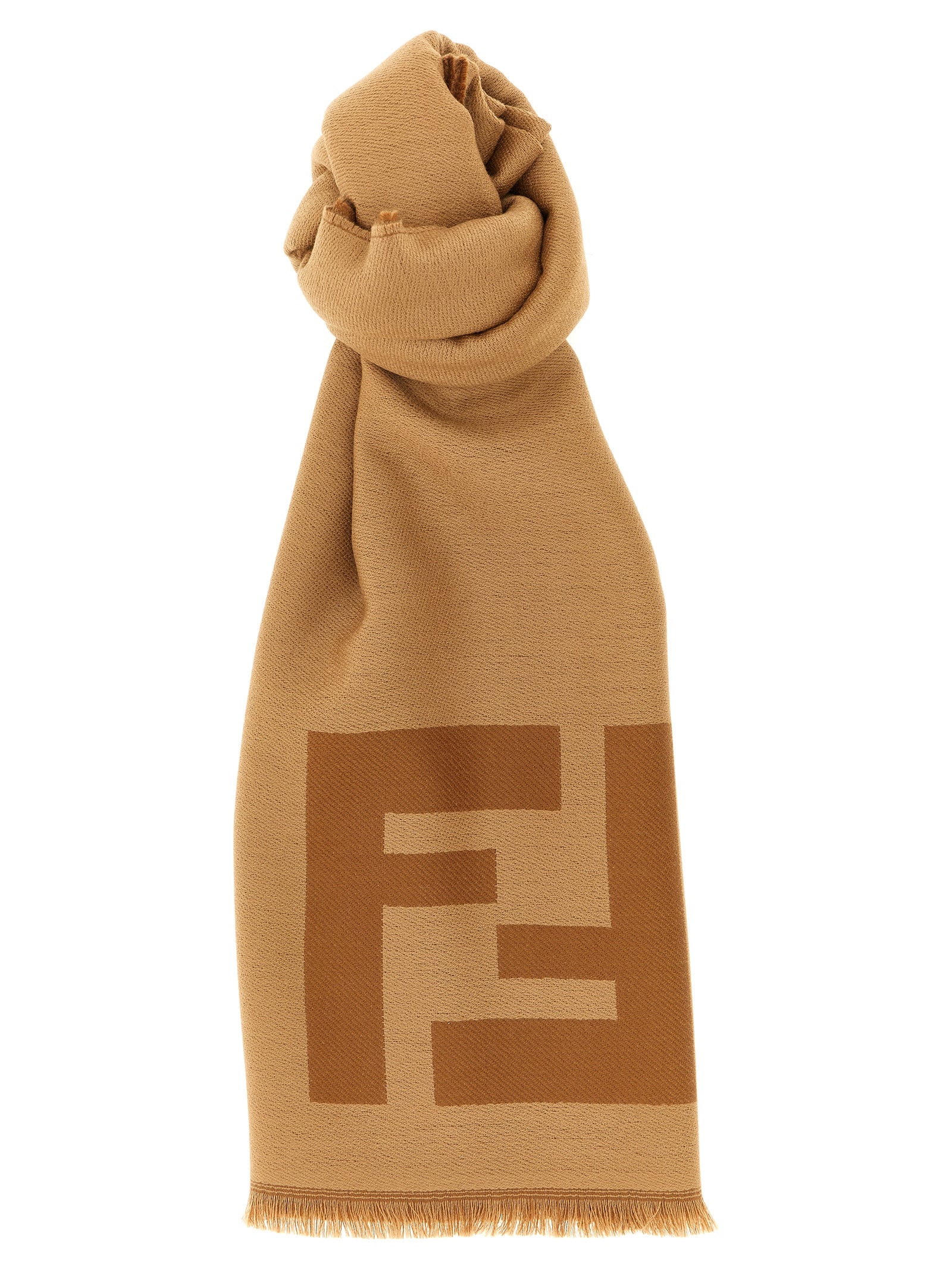 Fendi Brown Virgin Wool Foulard - Timeless Luxury Accessory