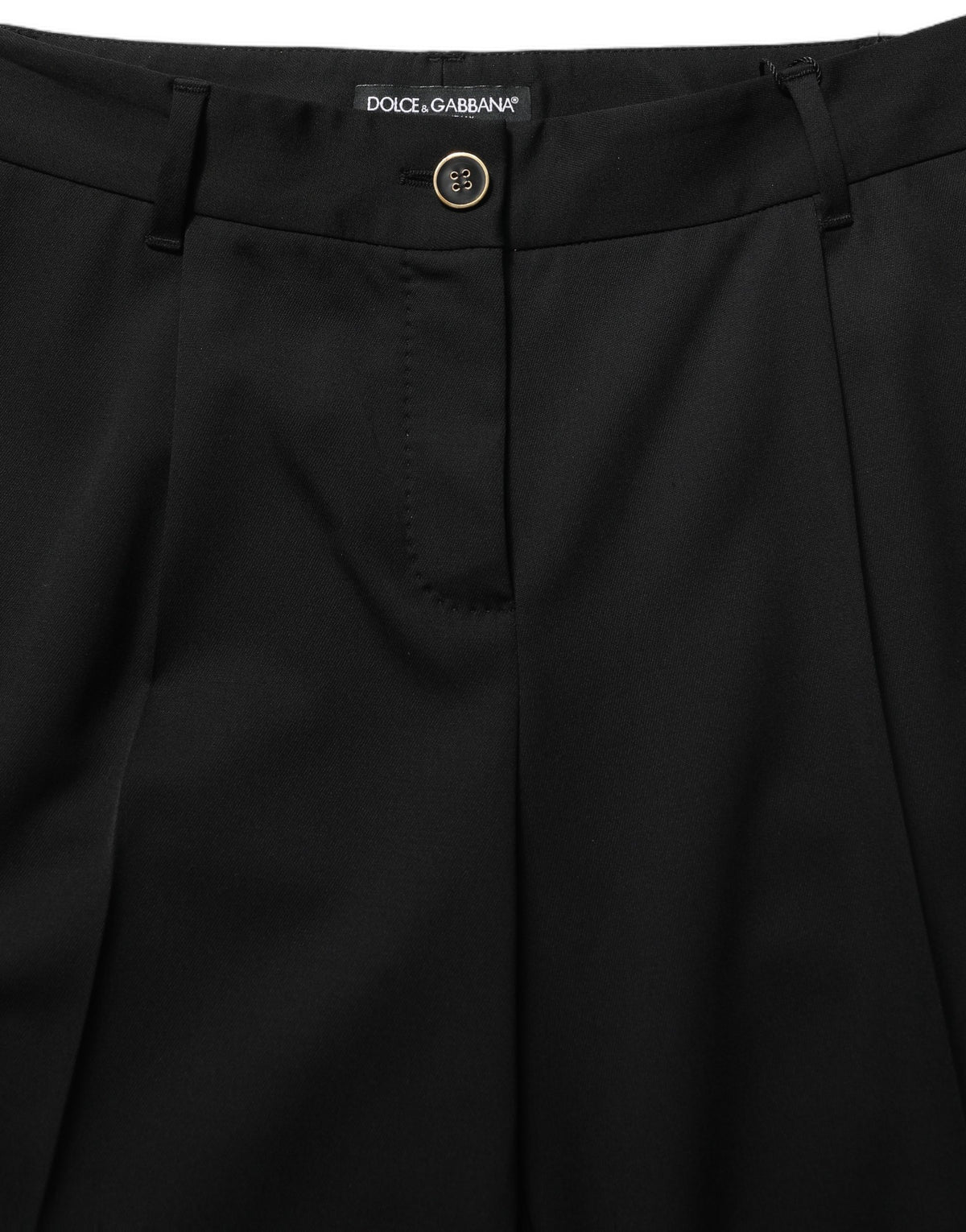 Dolce & Gabbana Black High Waist Straight Dress Trousers