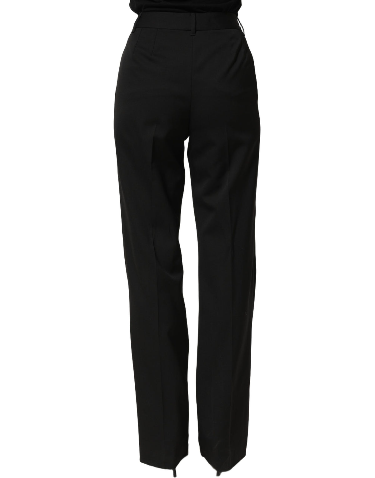 Dolce & Gabbana Black High Waist Straight Dress Trousers