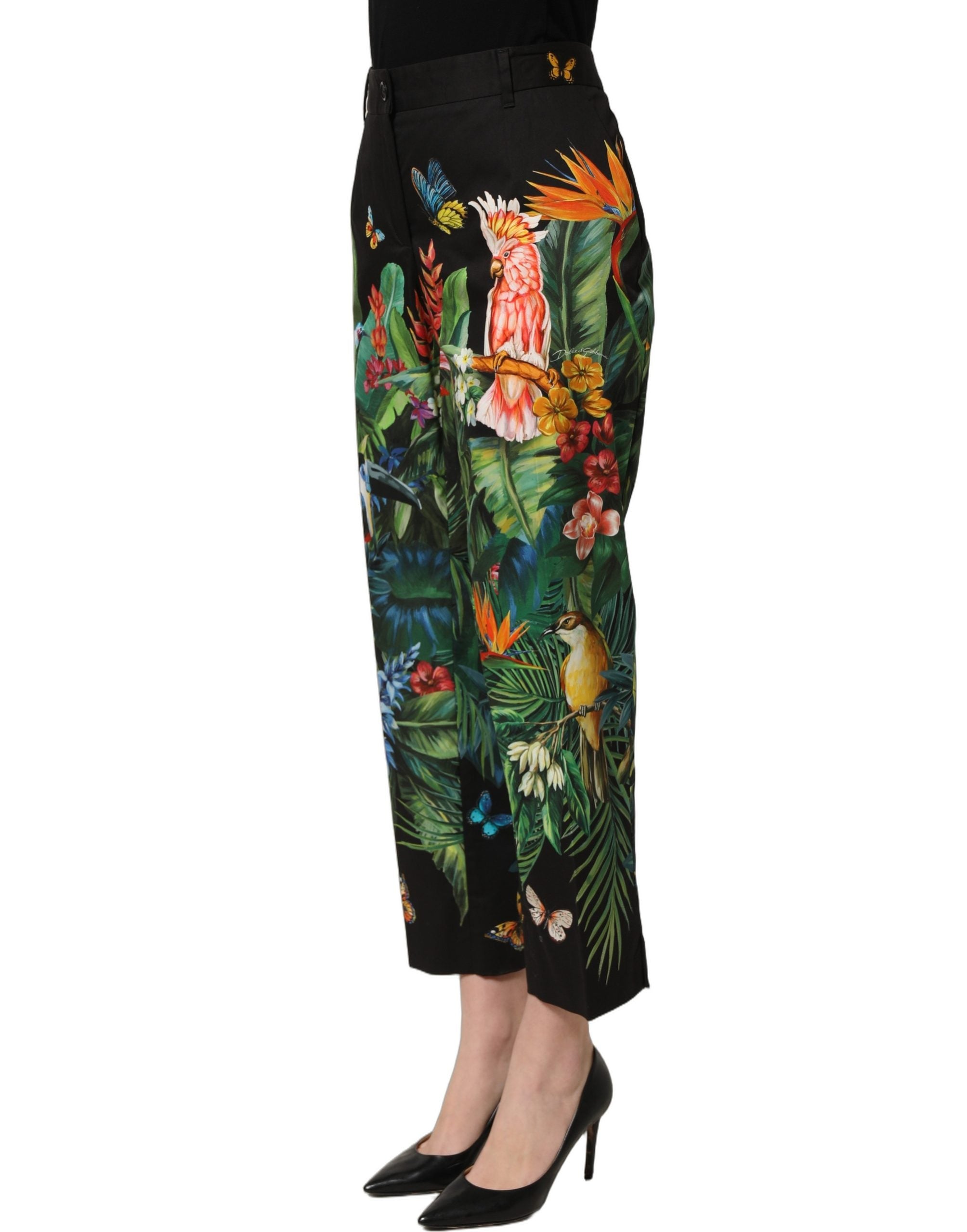 Dolce & Gabbana High Waist Tropical Print Pants - Luxurious Elegance