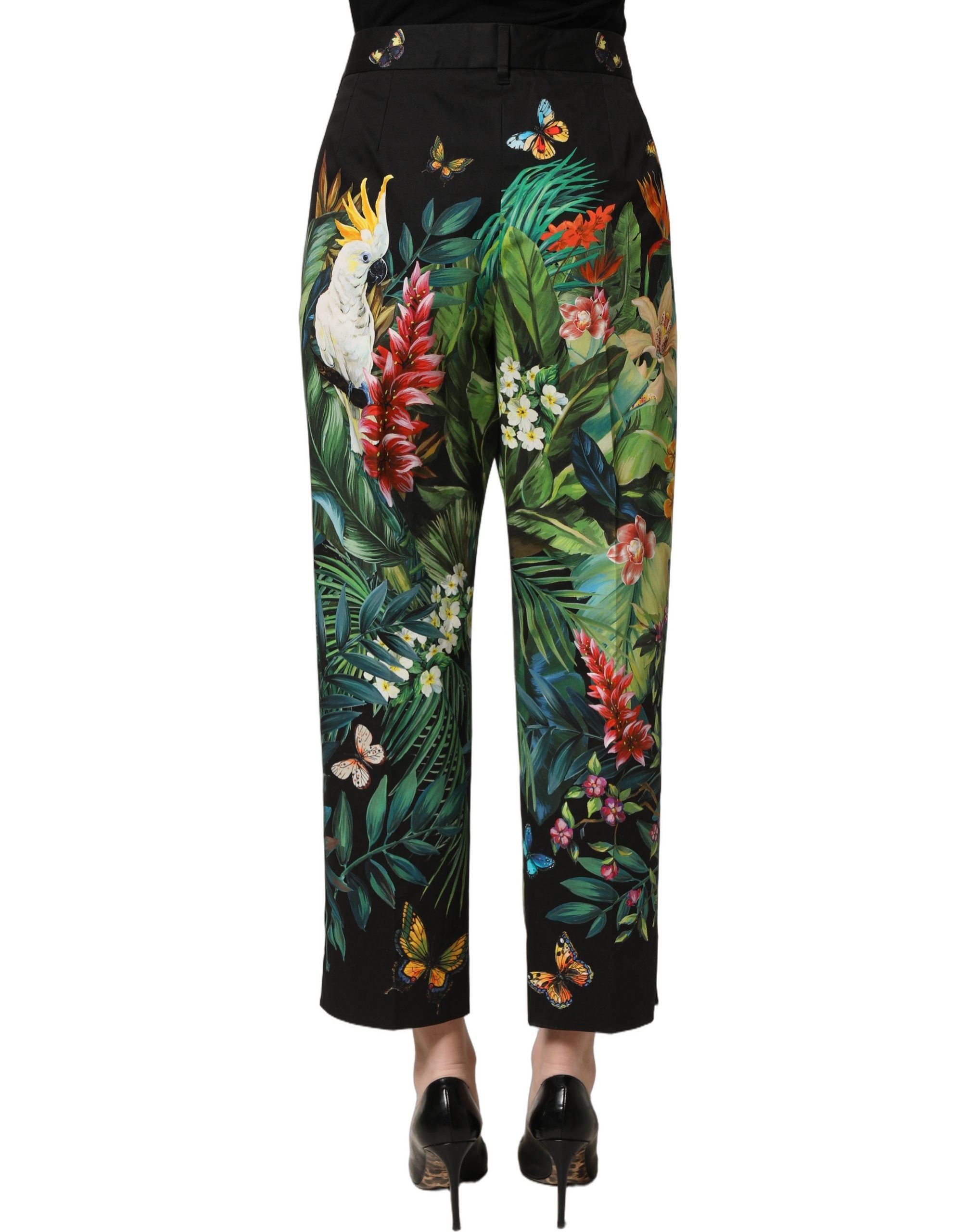 Dolce & Gabbana High Waist Tropical Print Pants - Luxurious Elegance