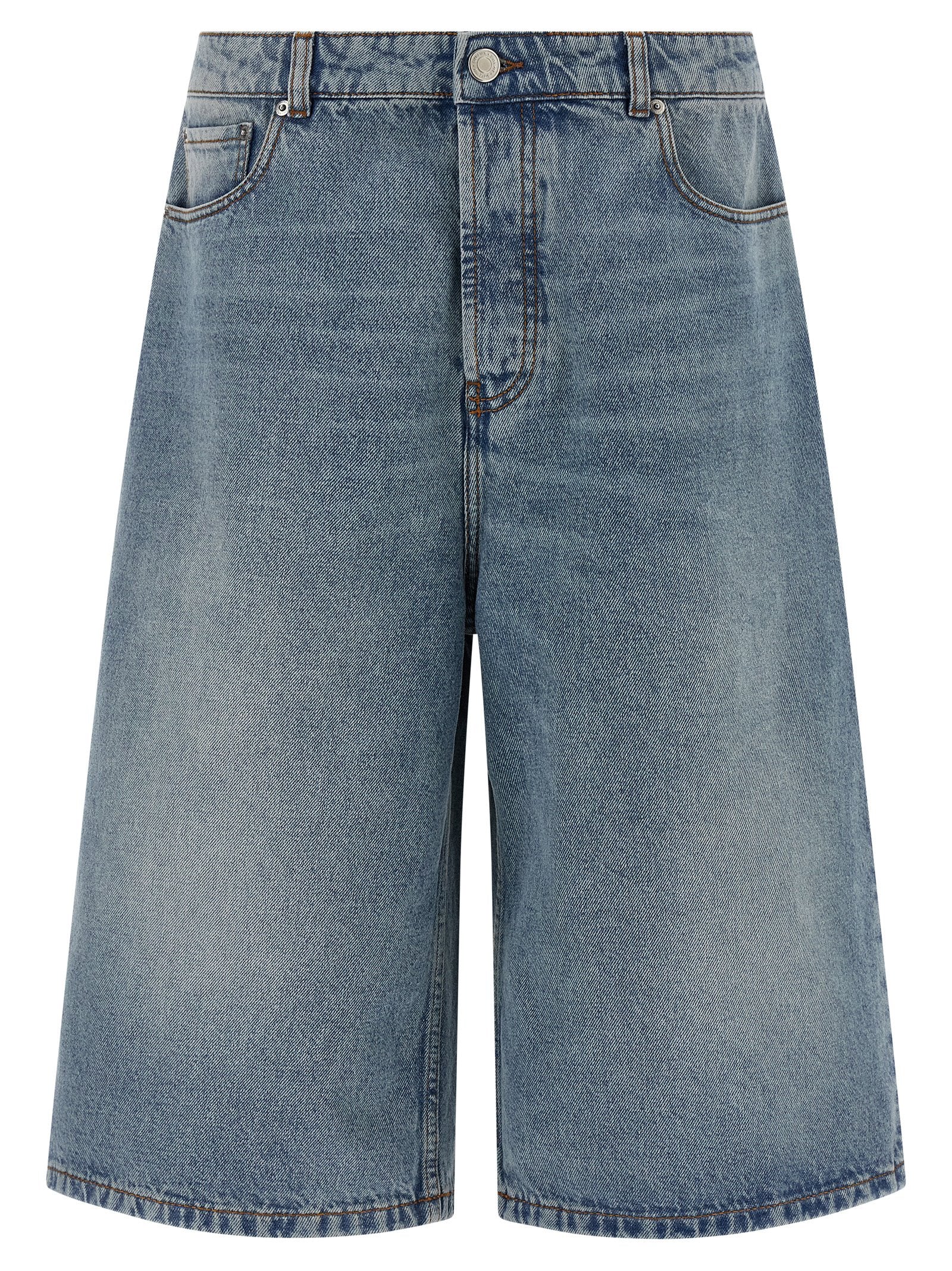Elevate your style with Ami Paris Blue Cotton Bermuda Shorts, crafted from luxurious 100% cotton for effortless elegance and timeless sophistication.