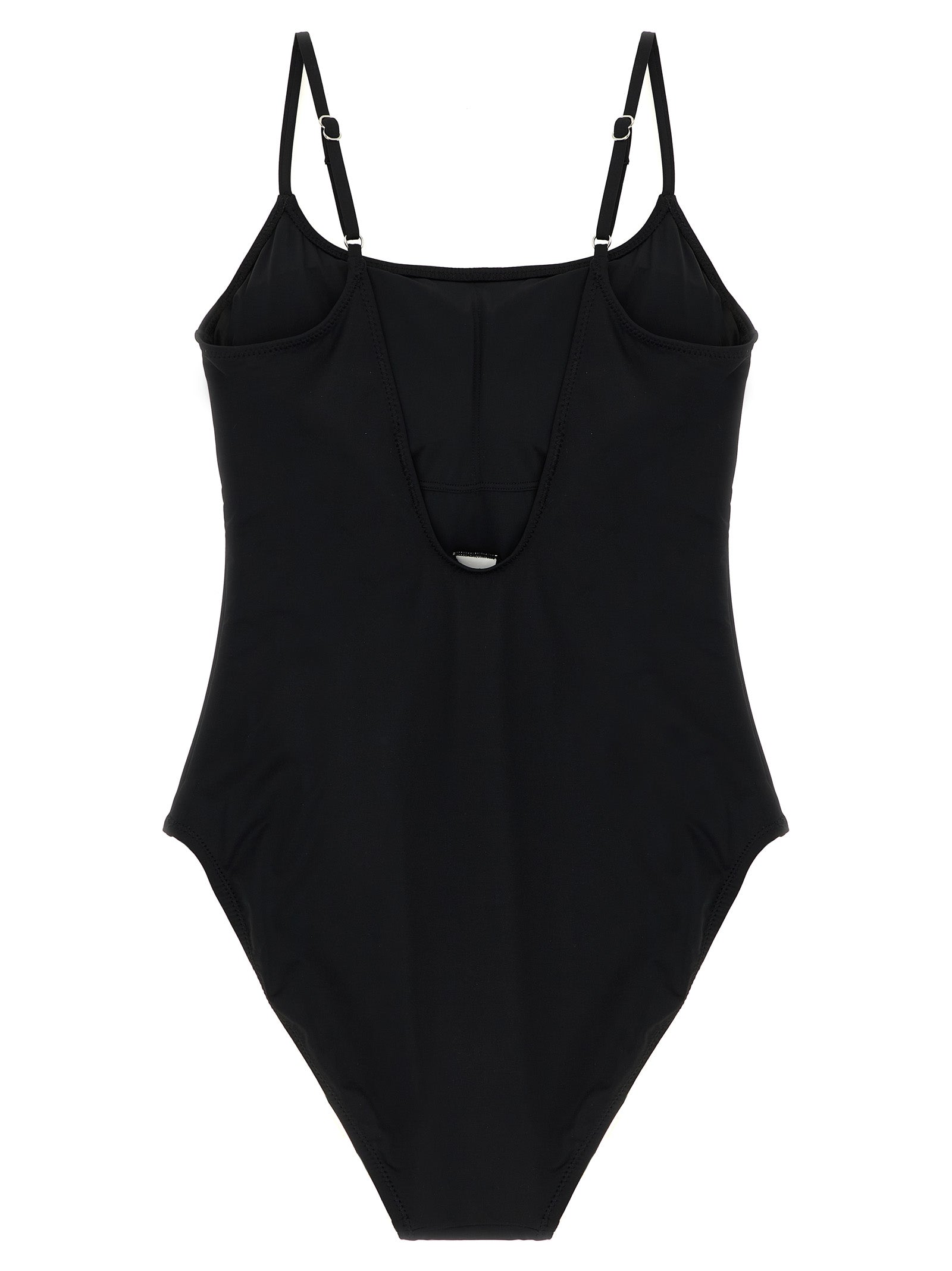 Elevate your swimwear collection with the Polo Ralph Lauren Black Nylon One-Piece Swimsuit, crafted from sustainable materials for timeless elegance and classic coverage.