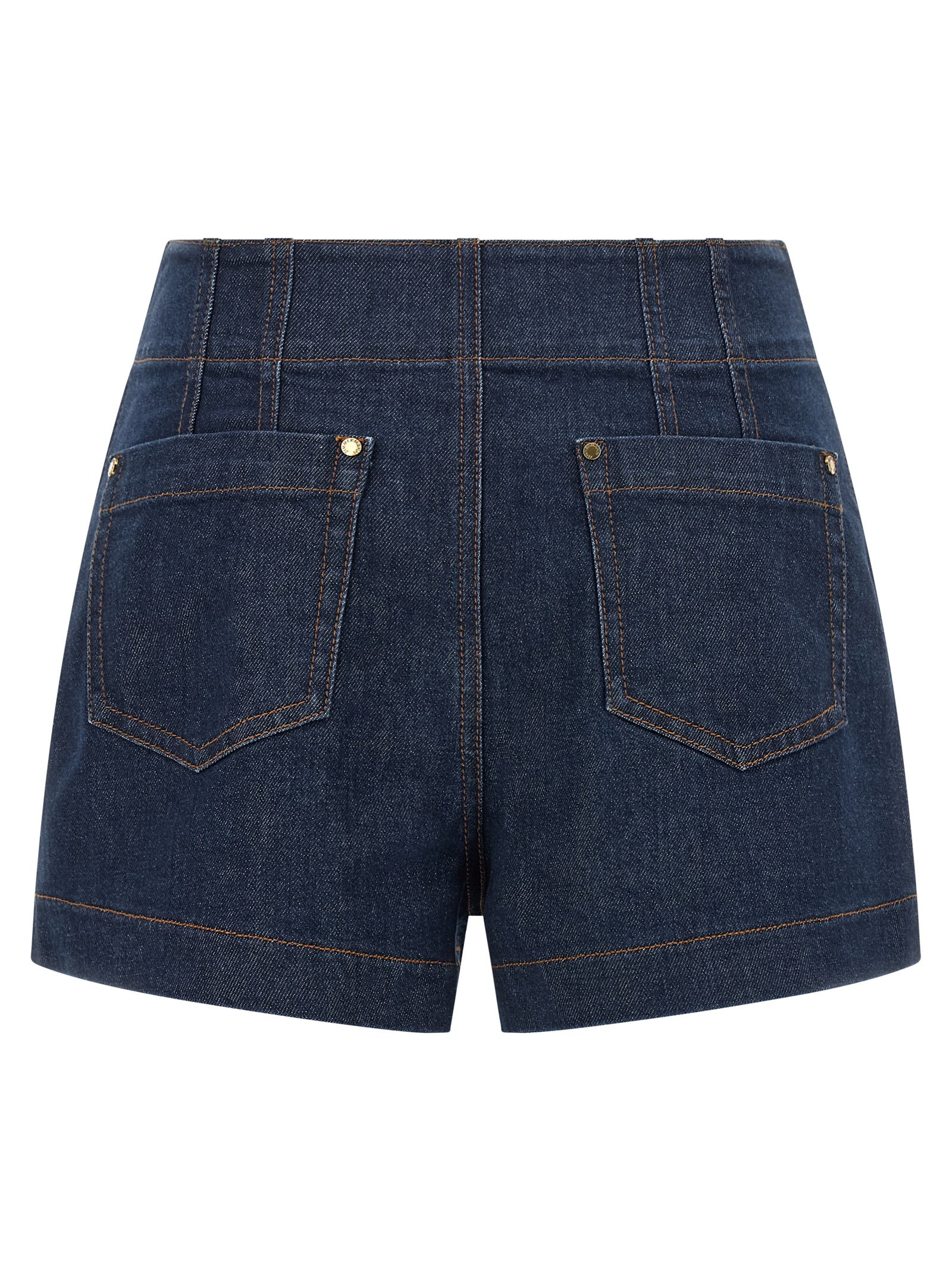 Indulge in the Zimmermann Blue Cotton Bermuda Shorts, where bold contrast stitching meets luxurious comfort, perfect for elevating your summer sophistication.