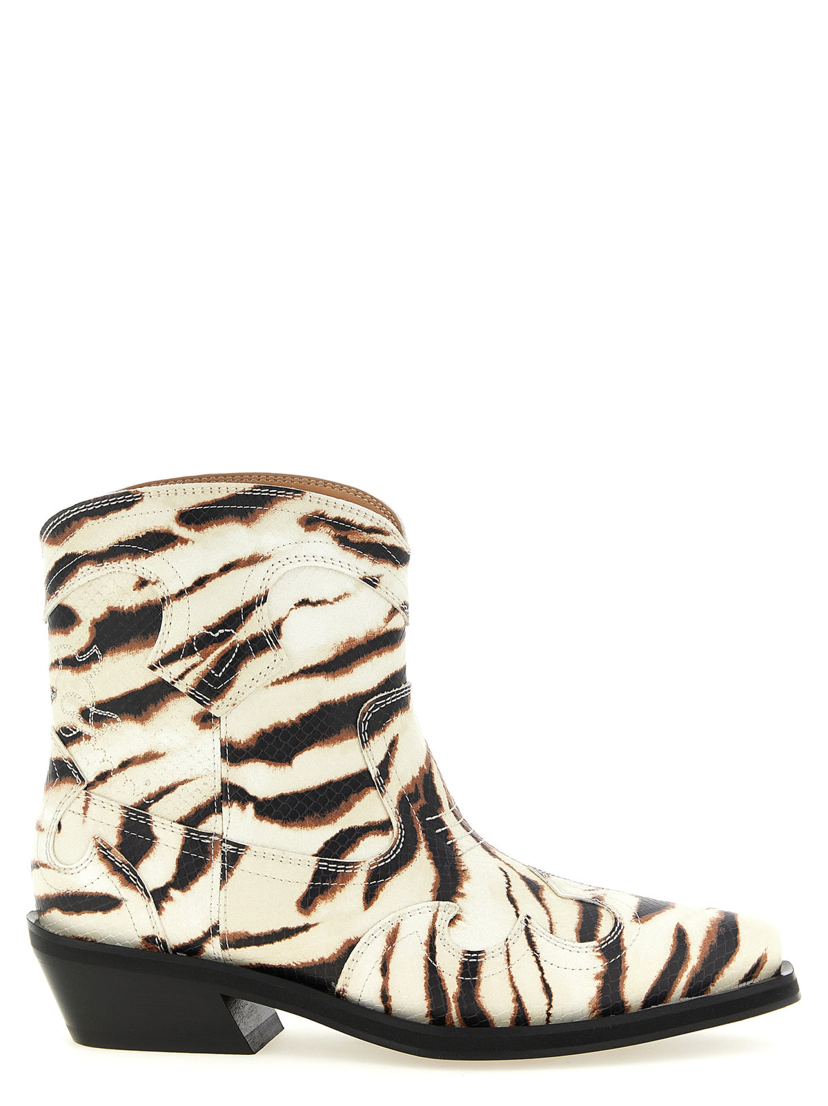 Ganni Beige Chelsea Boots - Luxe Western Elegance Redefined