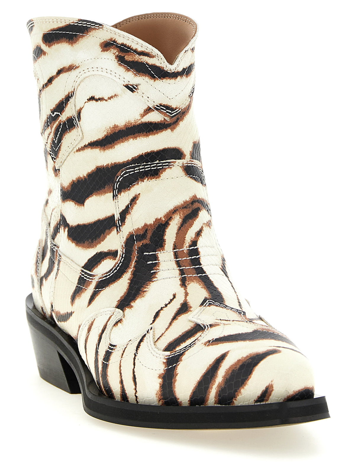 Ganni Beige Chelsea Boots - Luxe Western Elegance Redefined