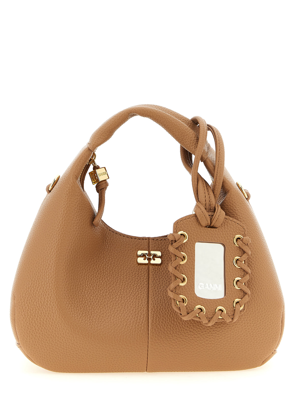 Ganni Mini Hobo Handbag - Sustainable Luxury in Beige