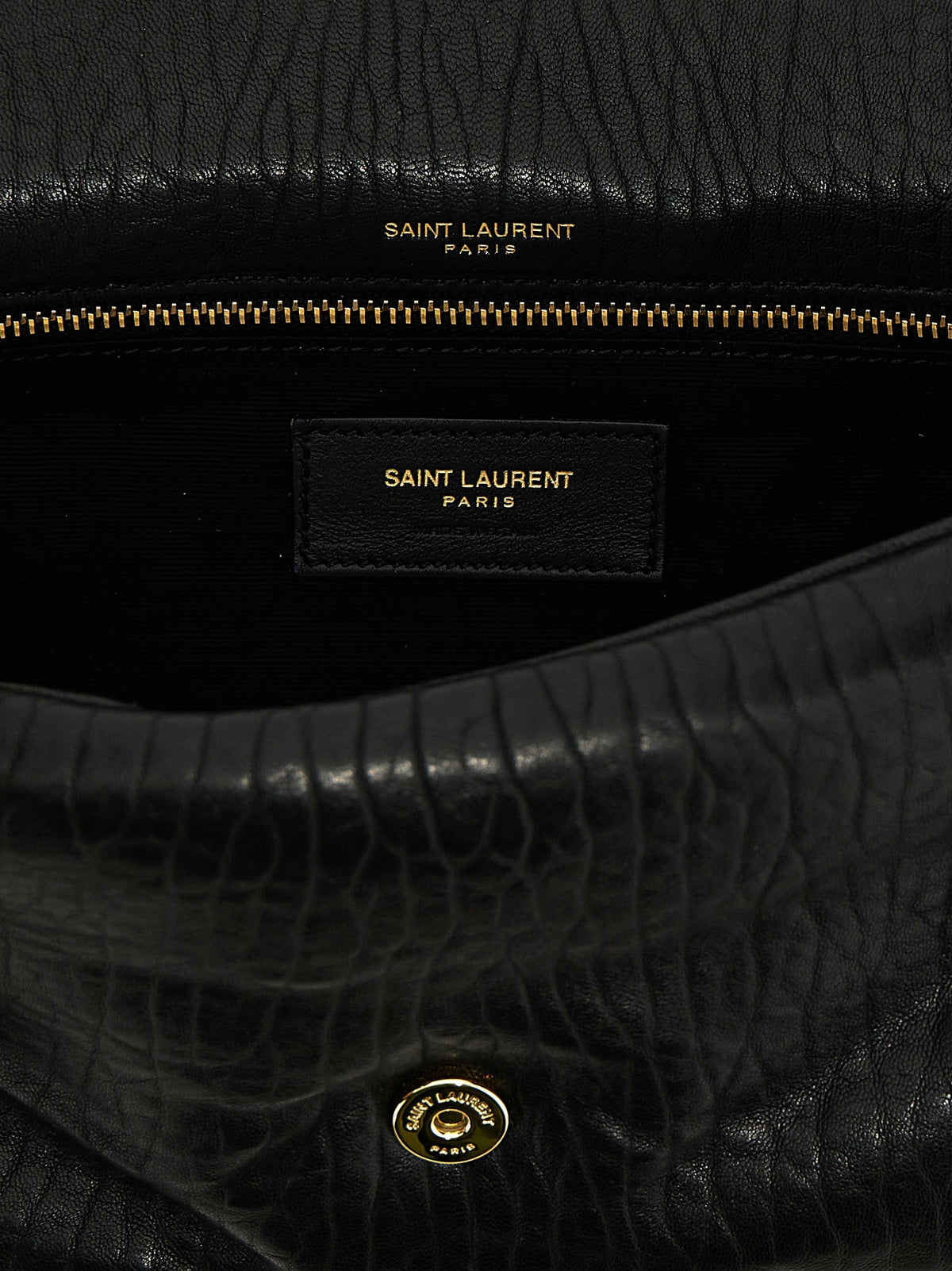 Discover the Saint Laurent Black Leather Shoulder Bag from the Calypso collection, a masterpiece of Italian craftsmanship, exuding timeless elegance and luxury.