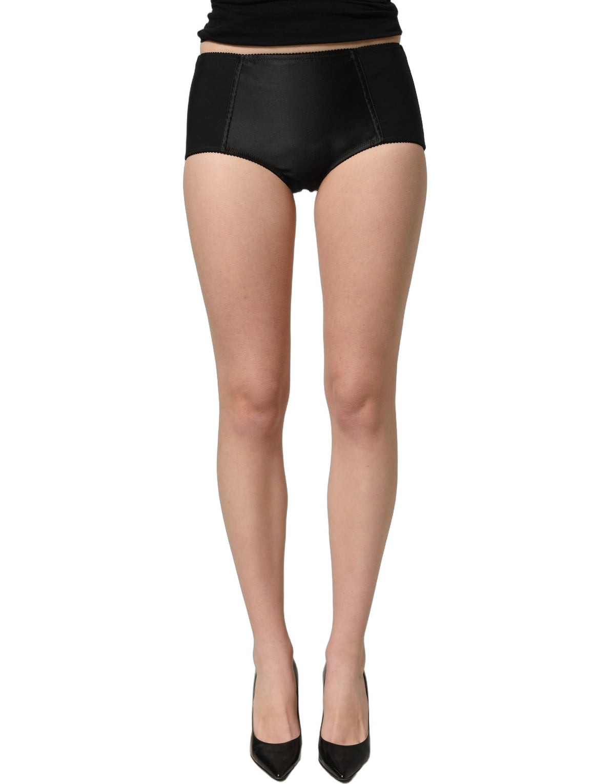 Dolce & Gabbana Black Satin Culotte Hotpants - Luxury Fashion
