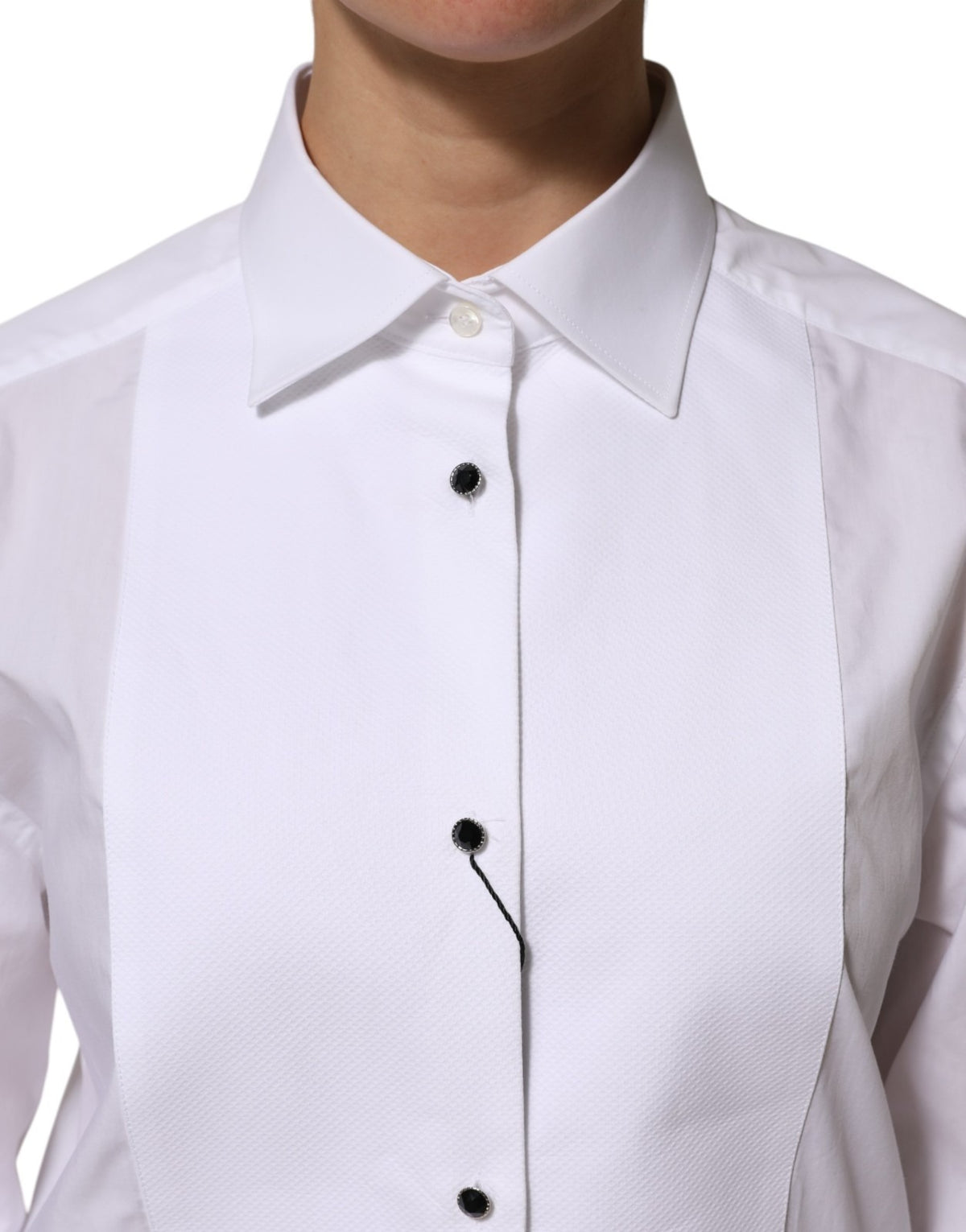 Dolce & Gabbana Tuxedo Bib Dress Shirt in Luxurious Cotton