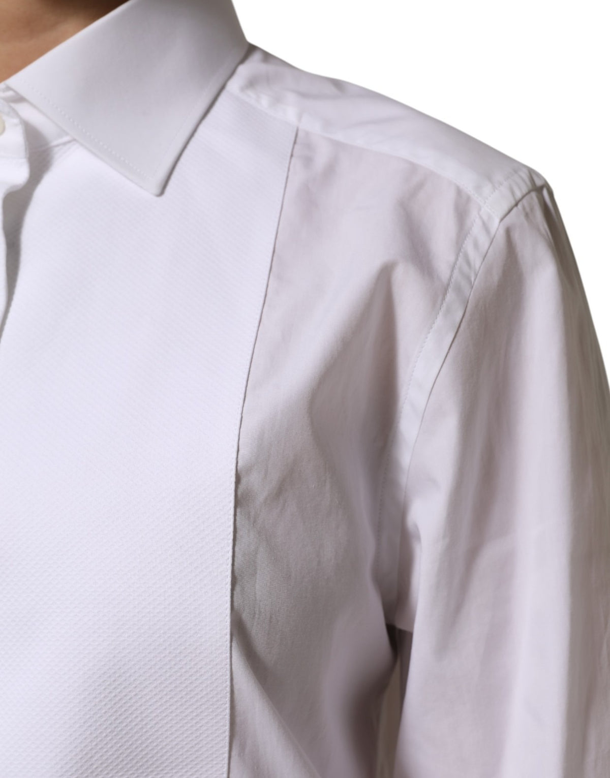 Dolce & Gabbana Tuxedo Bib Dress Shirt in Luxurious Cotton