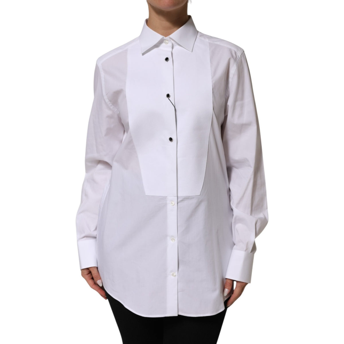 Dolce & Gabbana Tuxedo Bib Dress Shirt - Timeless Italian Elegance