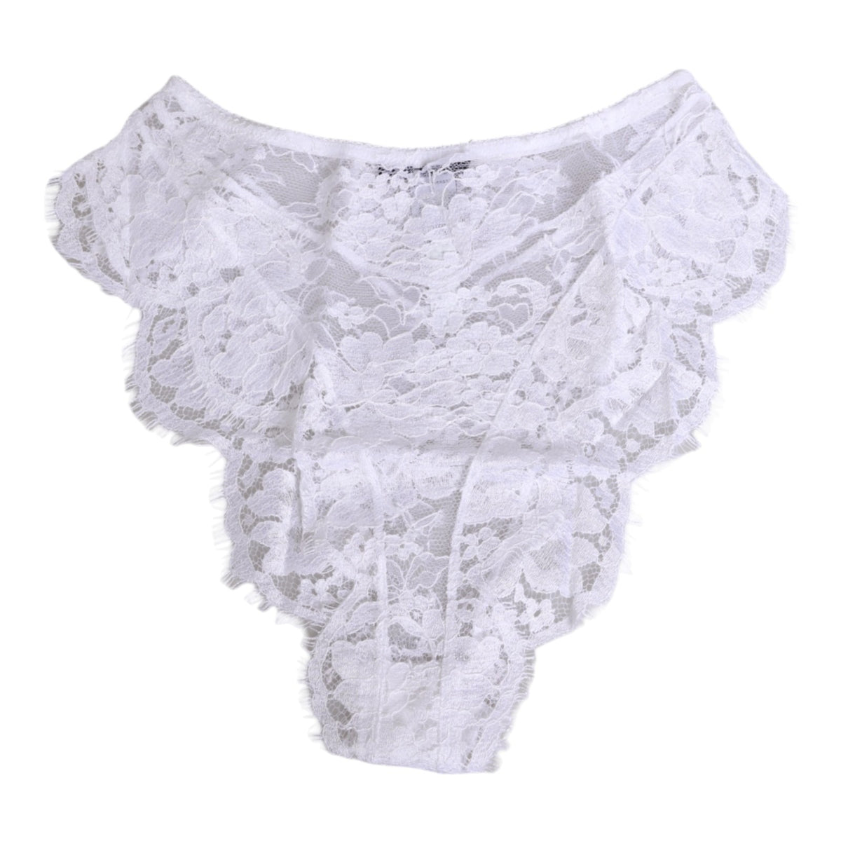 Dolce & Gabbana White Floral Lace Low Rise Panty - Exquisite Elegance