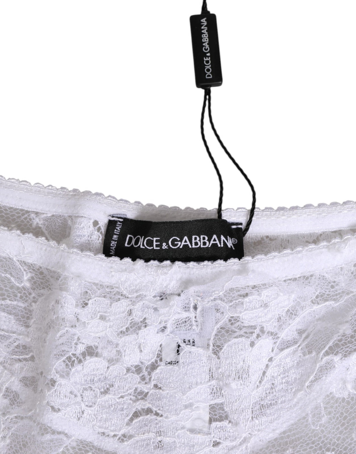 Dolce & Gabbana White Floral Lace Low Rise Panty - Exquisite Elegance