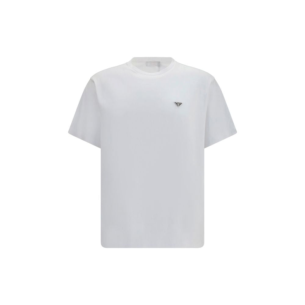 Prada White Cotton T-Shirt – Timeless Luxury for Modern Elegance
