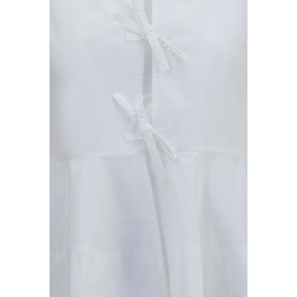 Ganni White Cotton Blouse - Timeless Elegance for the Discerning