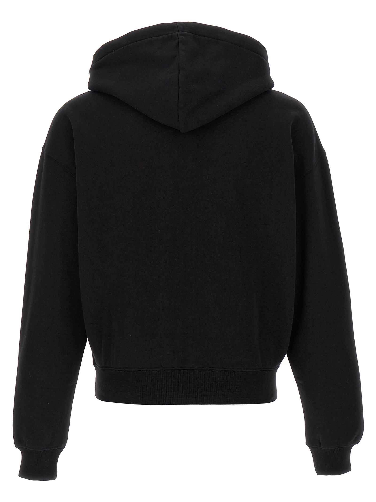 Indulge in the Jacquemus Black Cotton Sweatshirt, a luxurious blend of sophistication and comfort, crafted in Portugal for the discerning individual who values refined elegance.
