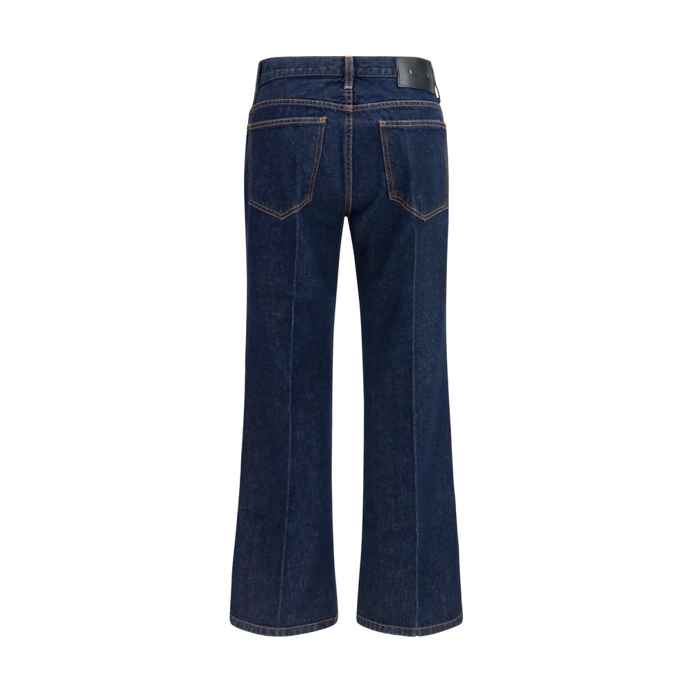Elevate your wardrobe with Khaite Blue Cotton Flared Jeans, where exquisite craftsmanship meets timeless elegance, perfect for the discerning individual.