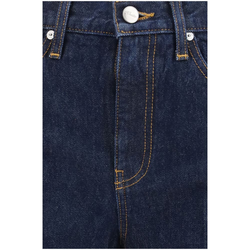 Experience the allure of Khaite Blue Cotton Flared Jeans, crafted from luxurious indigo denim, embodying timeless elegance and sophisticated craftsmanship for the discerning individual.