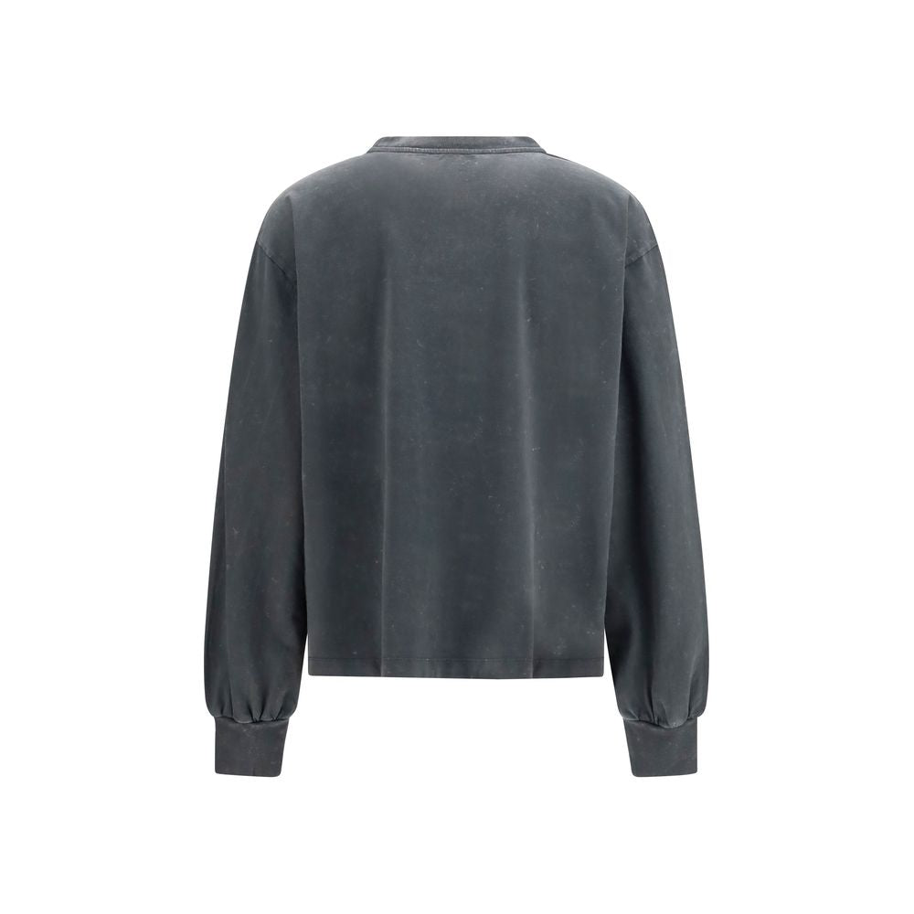 Ganni Gray Cotton Long Sleeve T-Shirt - Elevate Your Elegance