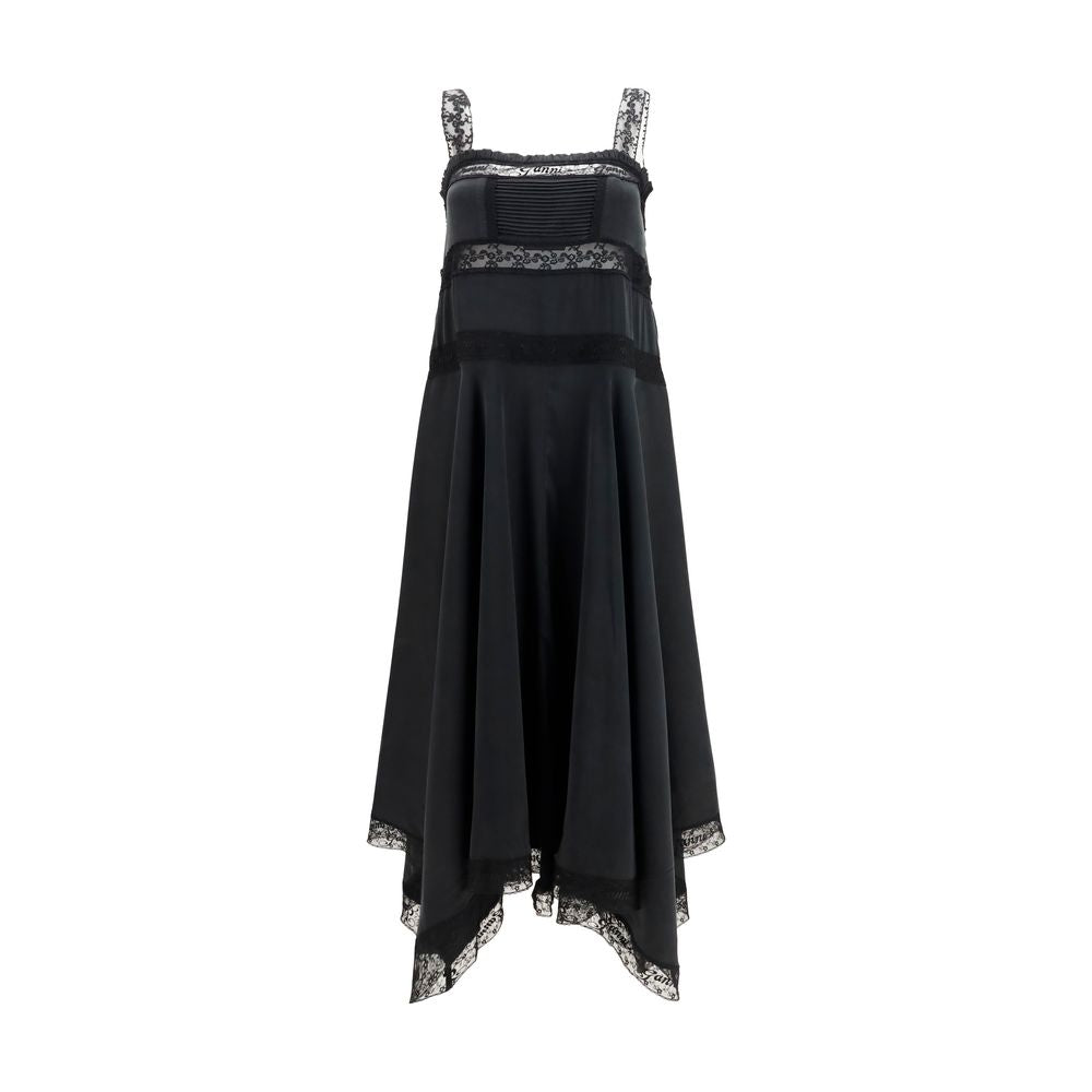 Ganni Black Silk Maxi Dress - Timeless Elegance Redefined
