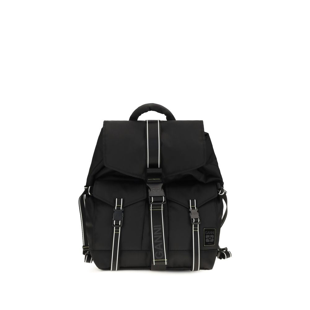 Ganni Black Re-Tech Backpack - Sustainable Luxury Redefined