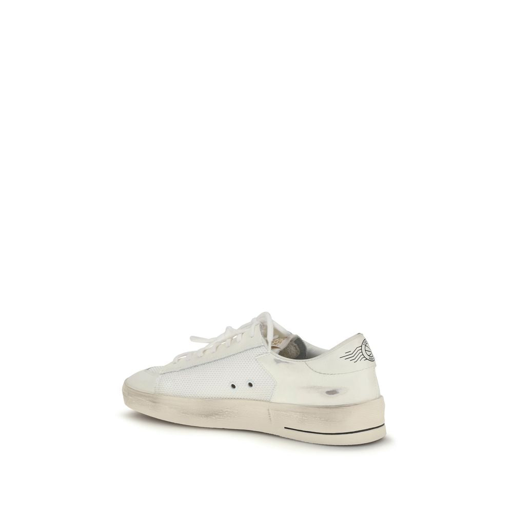 Discover the Golden Goose White Calf Leather Bos Taurus Sneakers, where exquisite craftsmanship meets timeless elegance, perfect for the discerning individual seeking luxury.
