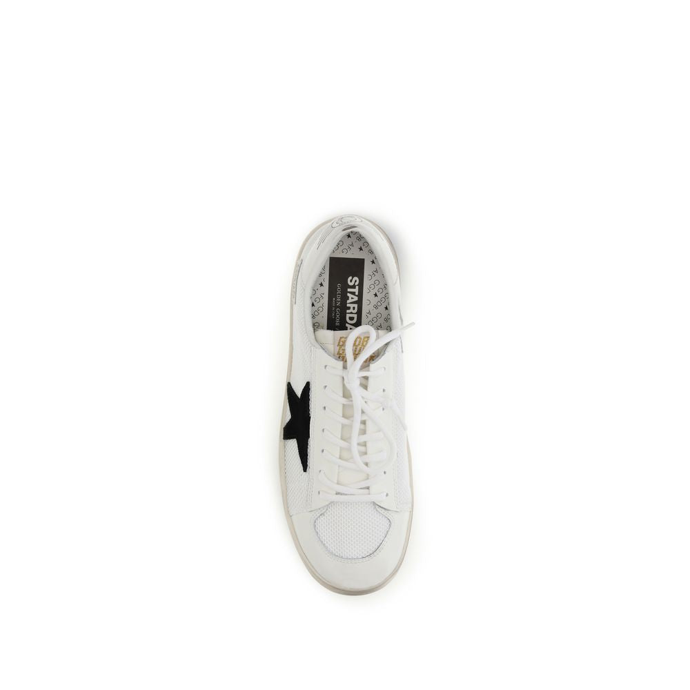Experience the epitome of luxury with Golden Goose White Calf Leather Bos Taurus Sneakers, where exquisite craftsmanship meets timeless elegance for the discerning individual.
