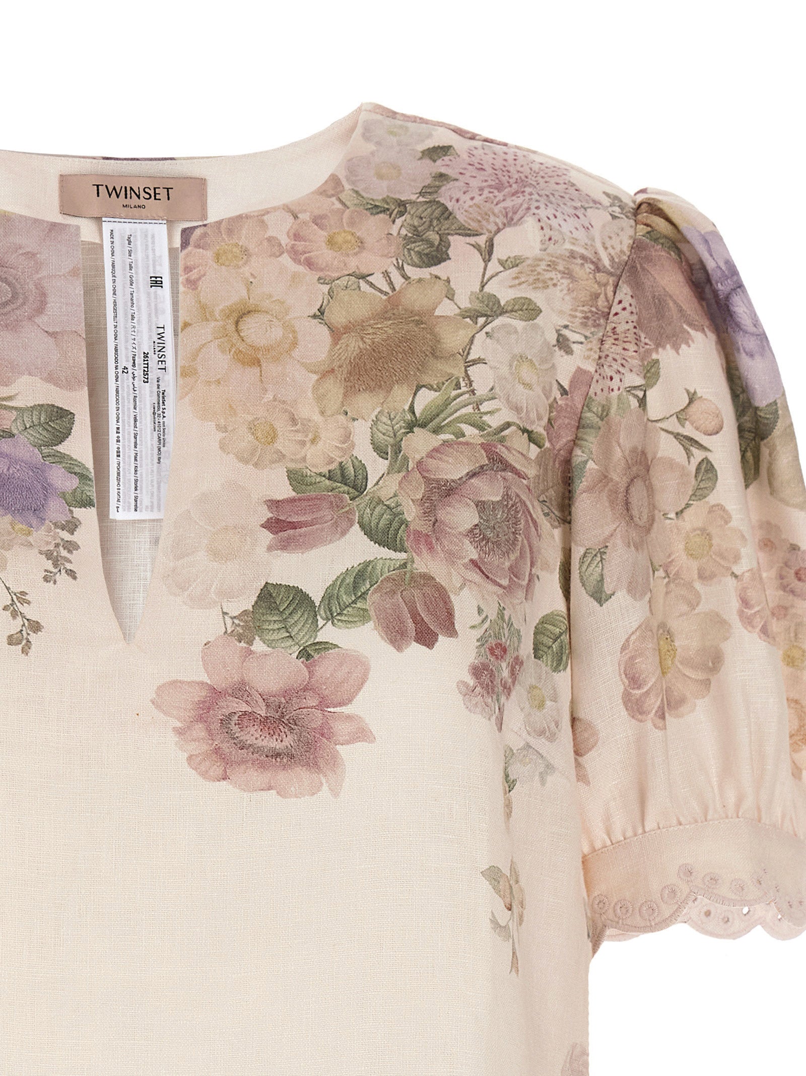 Twinset Multicolor Linen Blouse