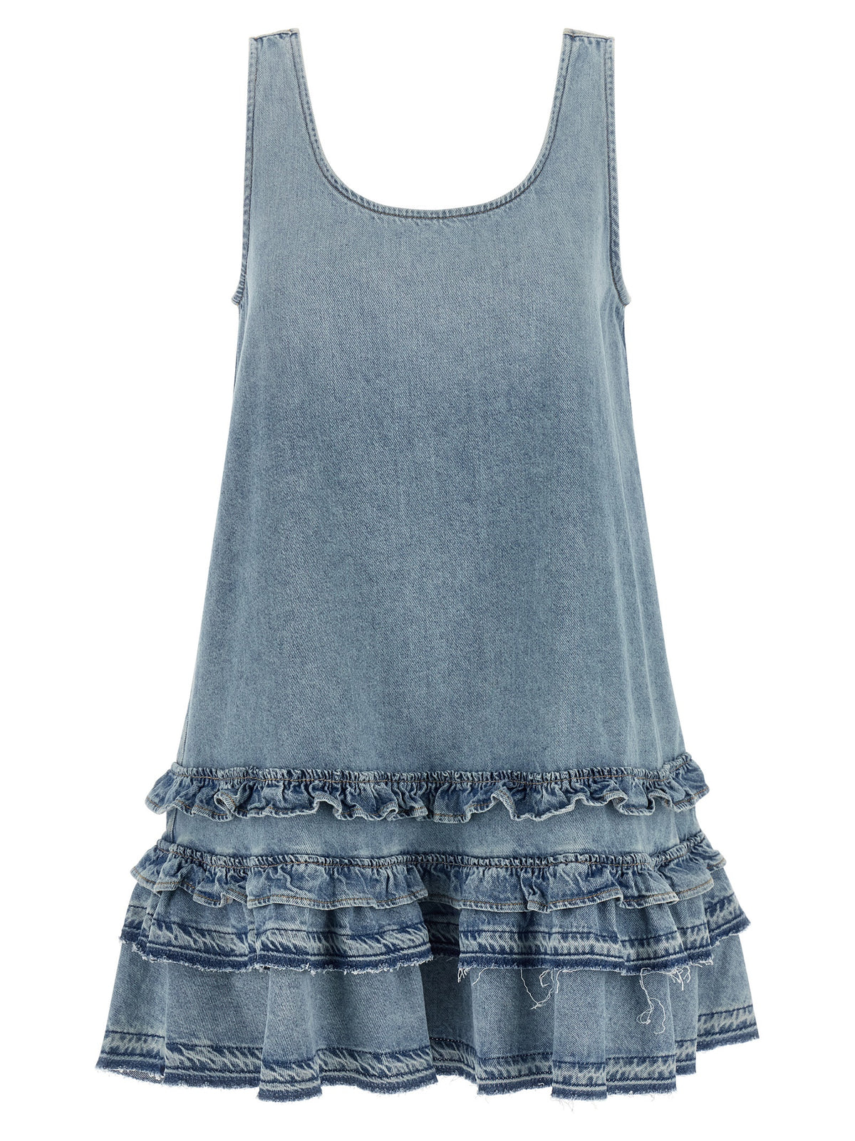 Ganni Blue Organic Cotton Mini Dress - Eco-Luxury Elegance