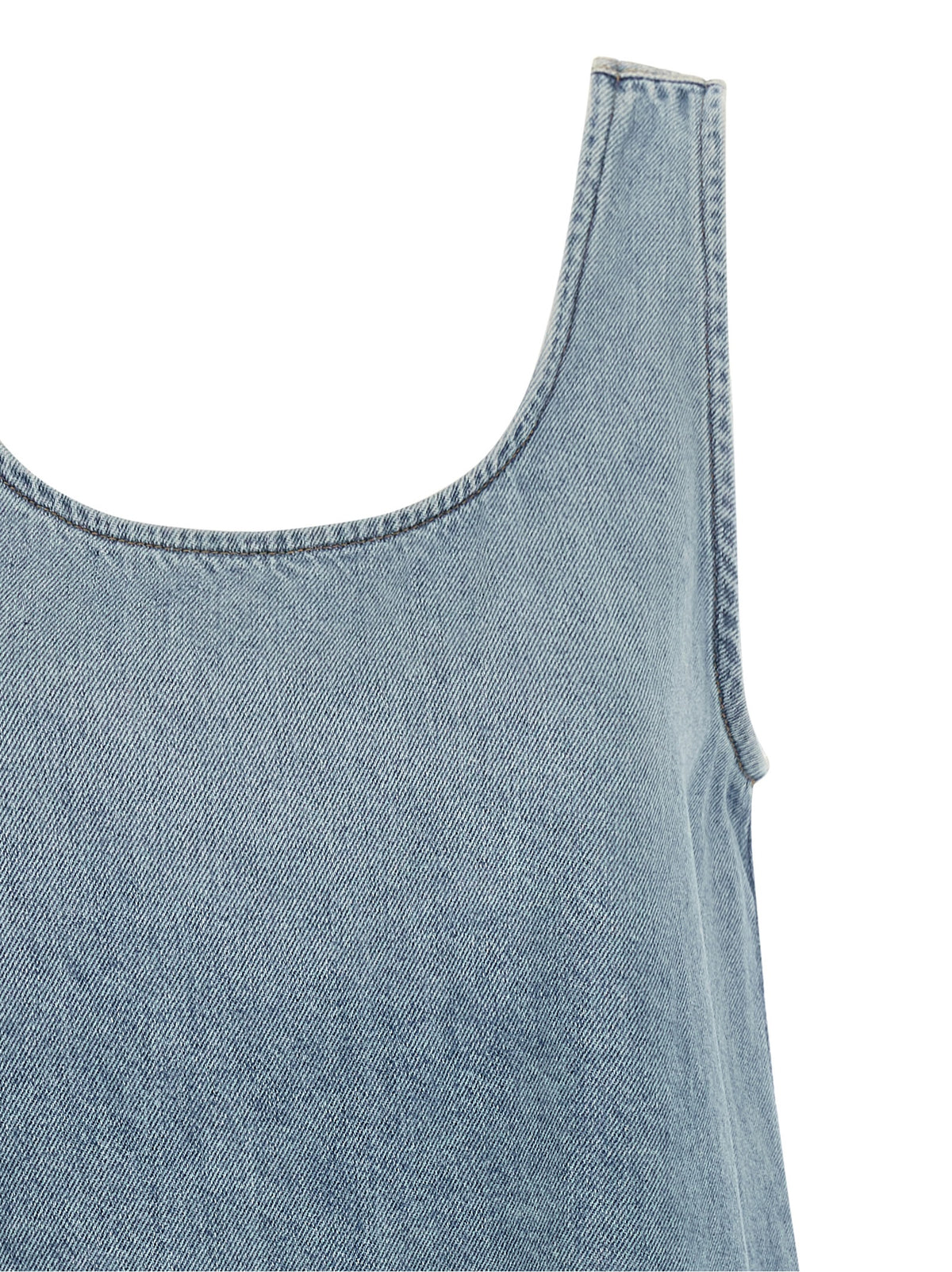 Ganni Blue Organic Cotton Short Dress - Eco-Luxury Elegance