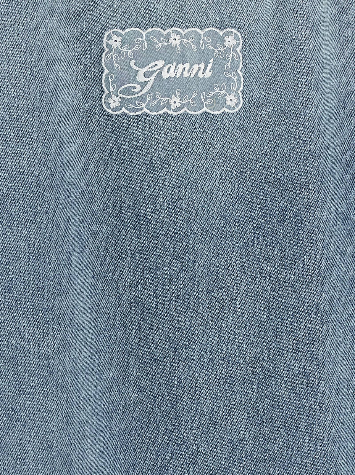 Ganni Blue Organic Cotton Mini Dress - Eco-Luxury Elegance